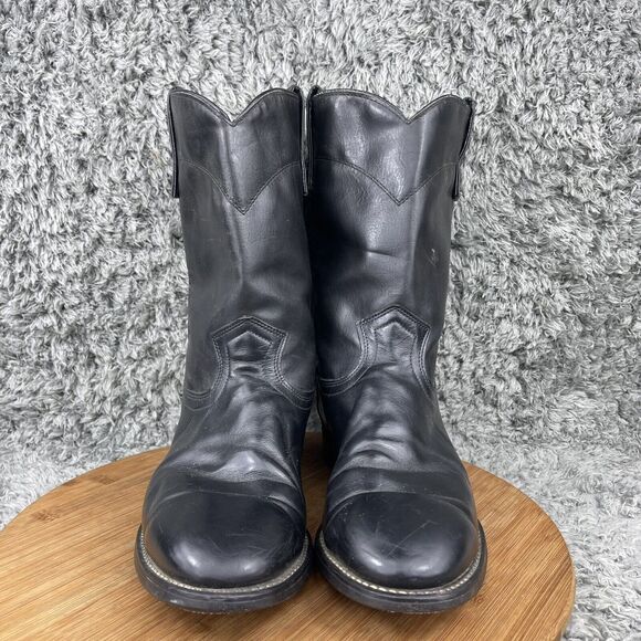 Texas All American Made Leather Cowboy Western Boots Men's 8 EE 8800 - Picture 3 of 10